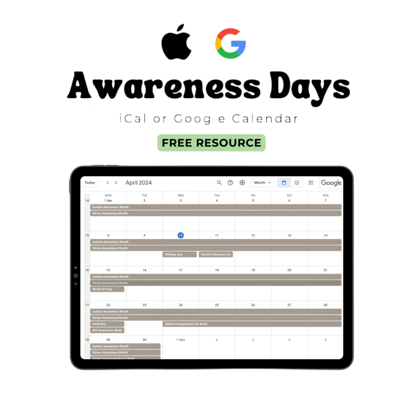 2024 Awareness Days Calendar